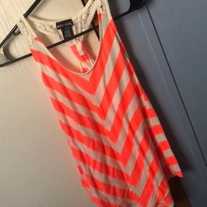 Neon pink and white top